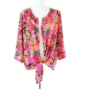 PETER NYGARD NEON RETRO 60S PRINT TOP SZ 3X 22